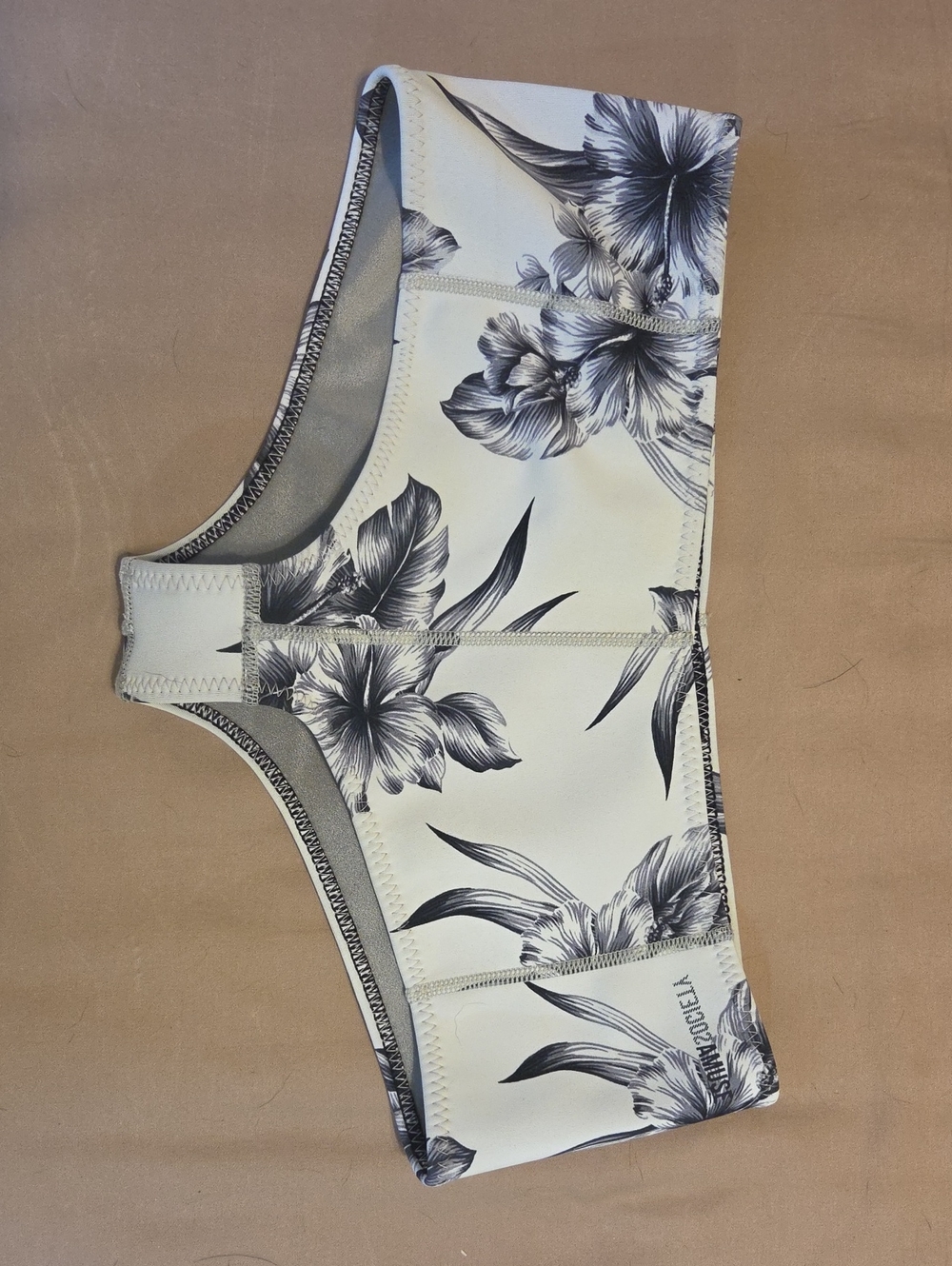 White Floral Boyshort Swim Bottoms
